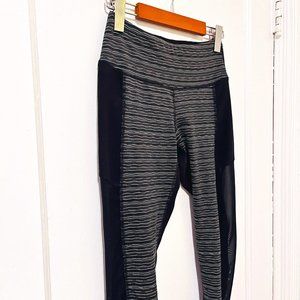 90 Degree High-Rise Workout Legging with Side Panel, Black/White Pattern, US XS